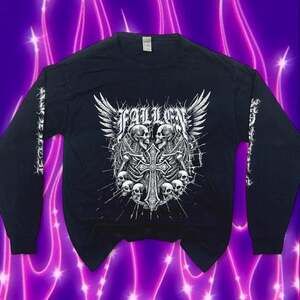 Fallen Band Grunge Skull Long Sleeve Shirt L